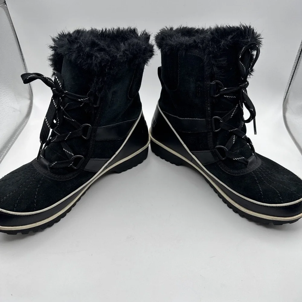 Sorel Womens Boot Size 7 Tivoli II Suede Black Waterproof Barely Worn Booties 38